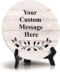 Signs ByLITA Custom Personalized Circle Table Sign (5" x 5") Branch Border Design | Write Your Own Message | Design Your Sign…