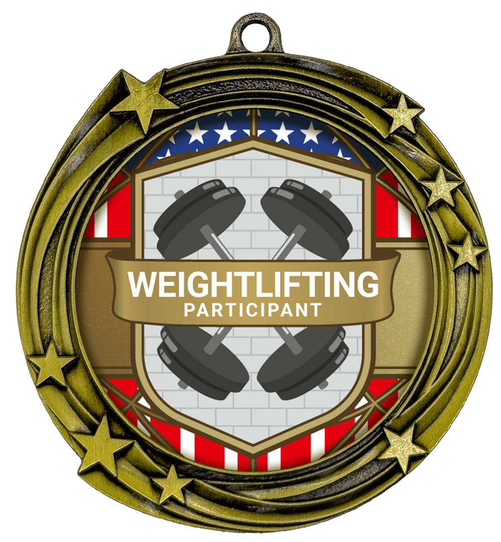 All Quality Stars Design Weightlifting Medal | Competition | High Quality Metal Medal - 1st, 2nd, 3rd Place