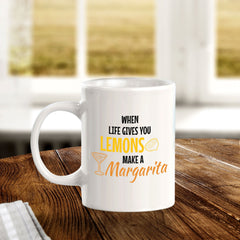 Designs ByLITA When Life Gives You Lemons, Make a Margarita 11oz Plastic or Ceramic Coffee Mug | Great Humorous Funny Novelty Gift For Friends Family and Co-workers | Printed Both Sides