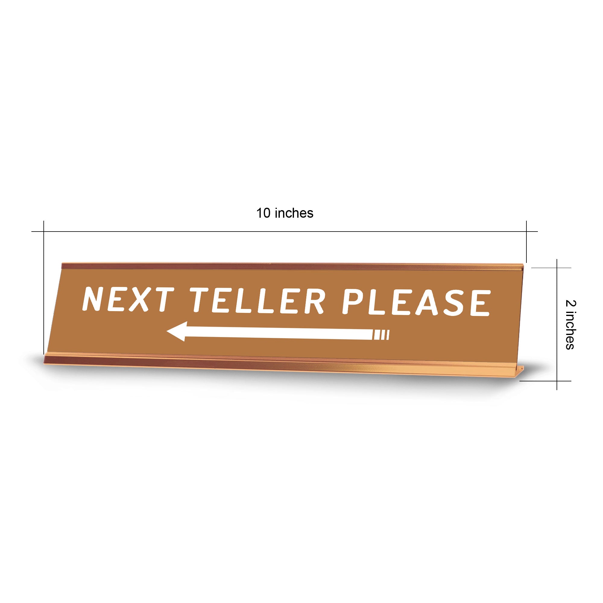 Next Teller Please (Left Arrow) 2 x 10" Desk Sign | Office & Shops