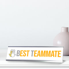 Signs ByLITA Best Teammate Award, Silver Frame, Desk Sign (2x8")