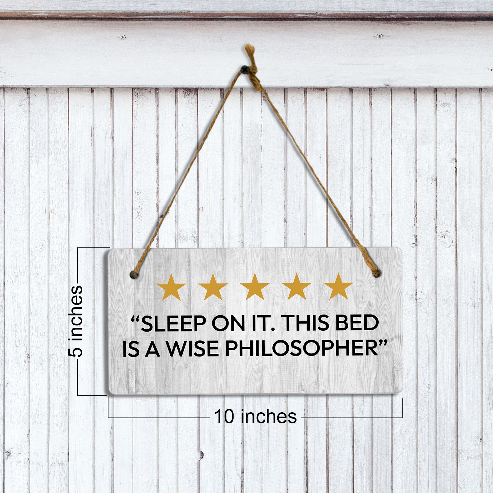 5 stars Sleep On It. This Bed Is A Wise Philosopher 5x10 Hanging Plus Wall or Door Sign | Home Decor Farmhouse