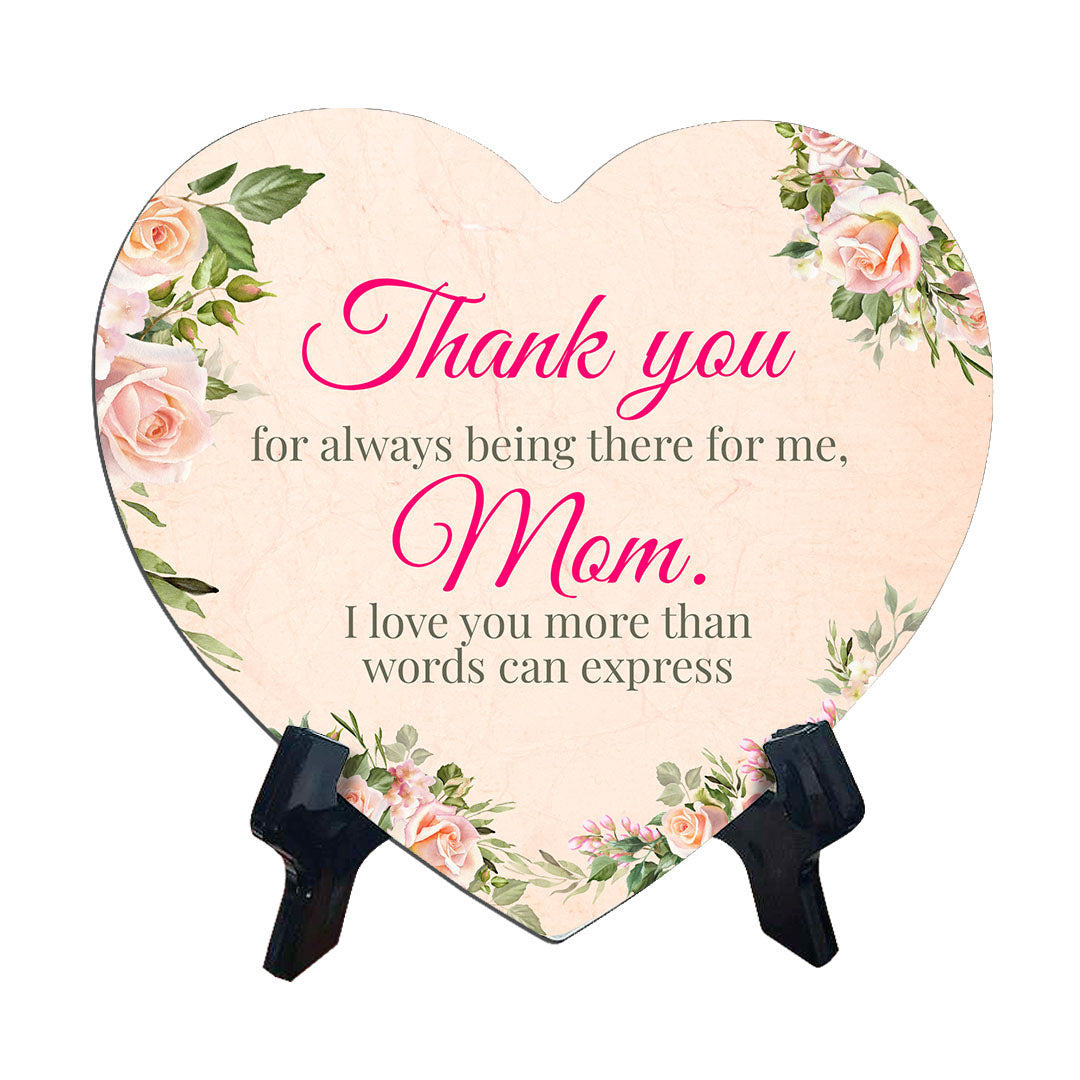 Mother Appreciation Home Decoration Heart Table Sign with Acrylic Stand (6" x 5")