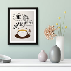 Designs ByLITA Life Happens Coffee Helps, Wall Print Art | Retro Bar Decoration