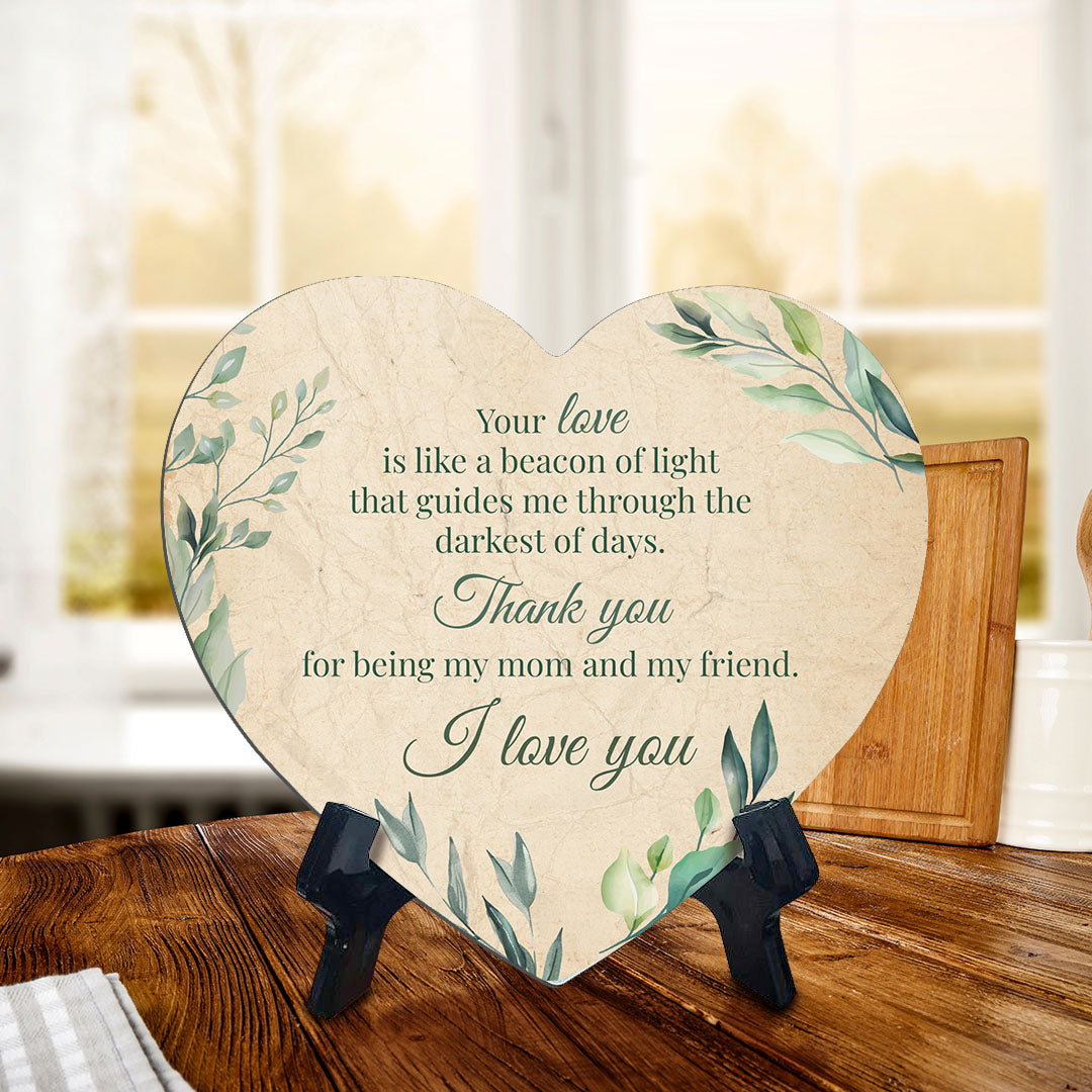 Mother Appreciation Home Decoration Heart Table Sign with Acrylic Stand (6" x 5")