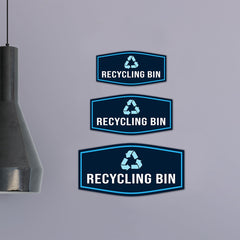 Fancy Plus Recycling Bin Wall or Door Sign Easy Installation | Eco-Friendly Green Awareness