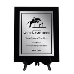 Equestrian and Horse Riding Customizable Black Frame Wooden Award Plaque | Easel Mount Option | Personalizable Plaques | Sport and Athletic Competition Award