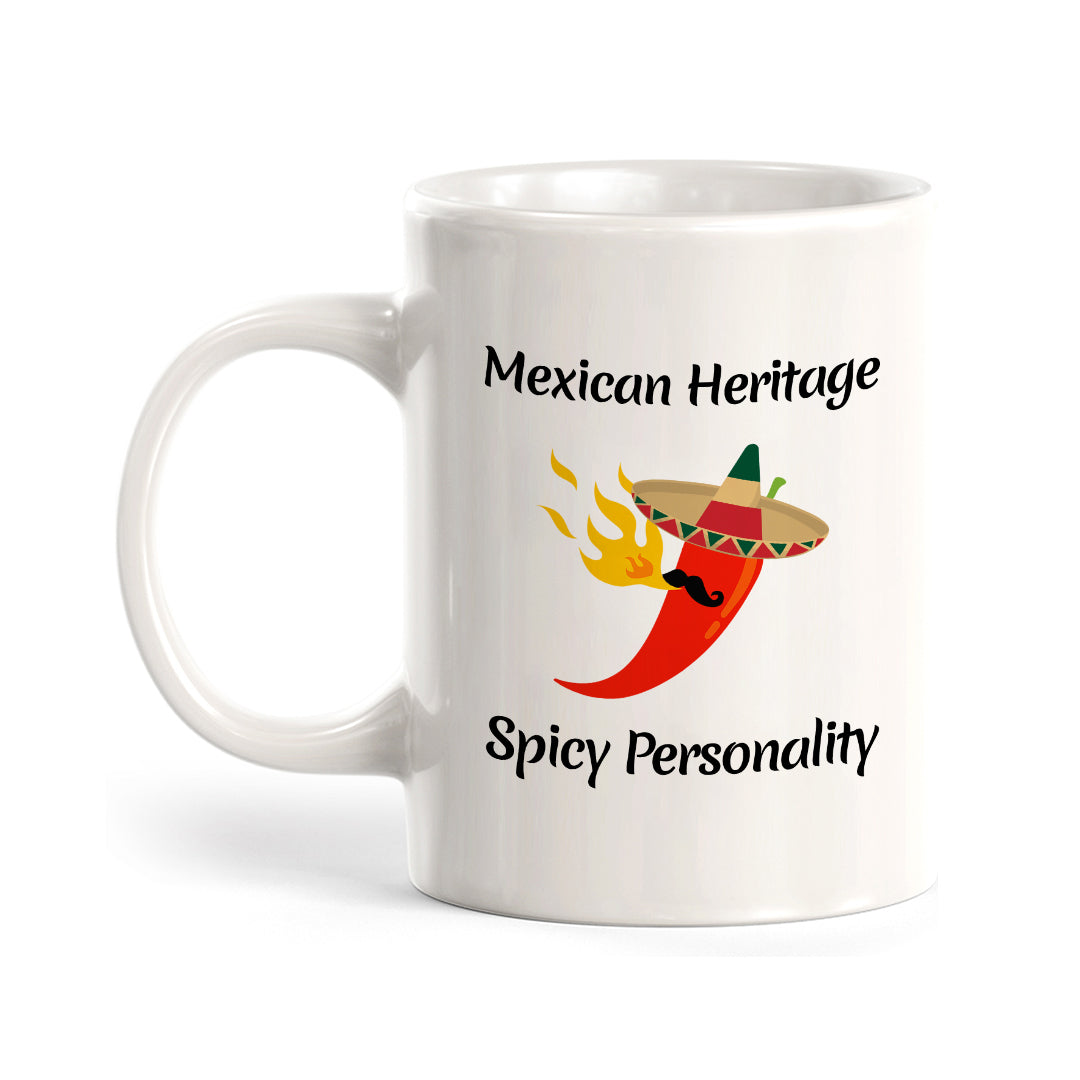 Designs ByLITA Mexican heritage, spicy personality 11oz Plastic or Ceramic Coffee Mug Elegance | Great Novelty Gift | High Quality Sublimation | Mexican Pride