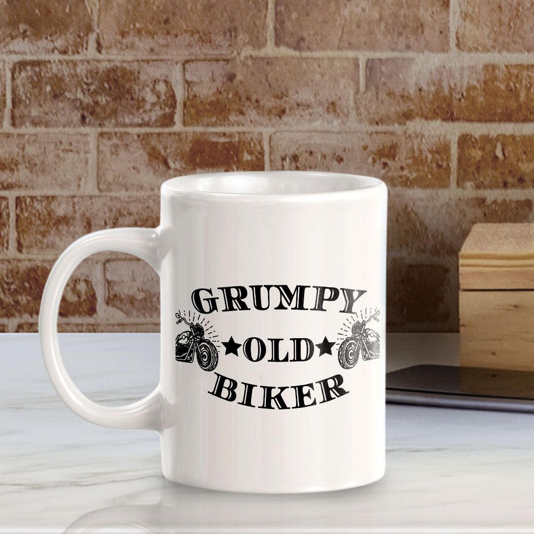 Grumpy Old Biker 11oz Plastic or Ceramic Coffee Mug | Funny Sporty Cup