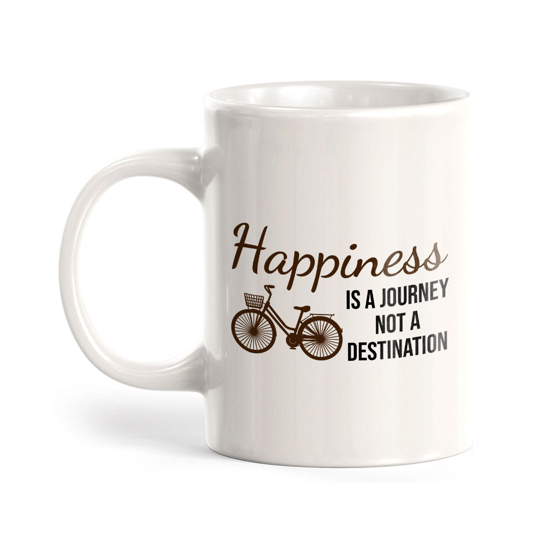 Happiness Is A Journey Not A Destination 11oz Plastic or Ceramic Coffee Mug | Funny Sporty Cup