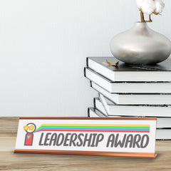 Signs ByLITA Leadership Award Gold Frame Desk Sign (2x8)