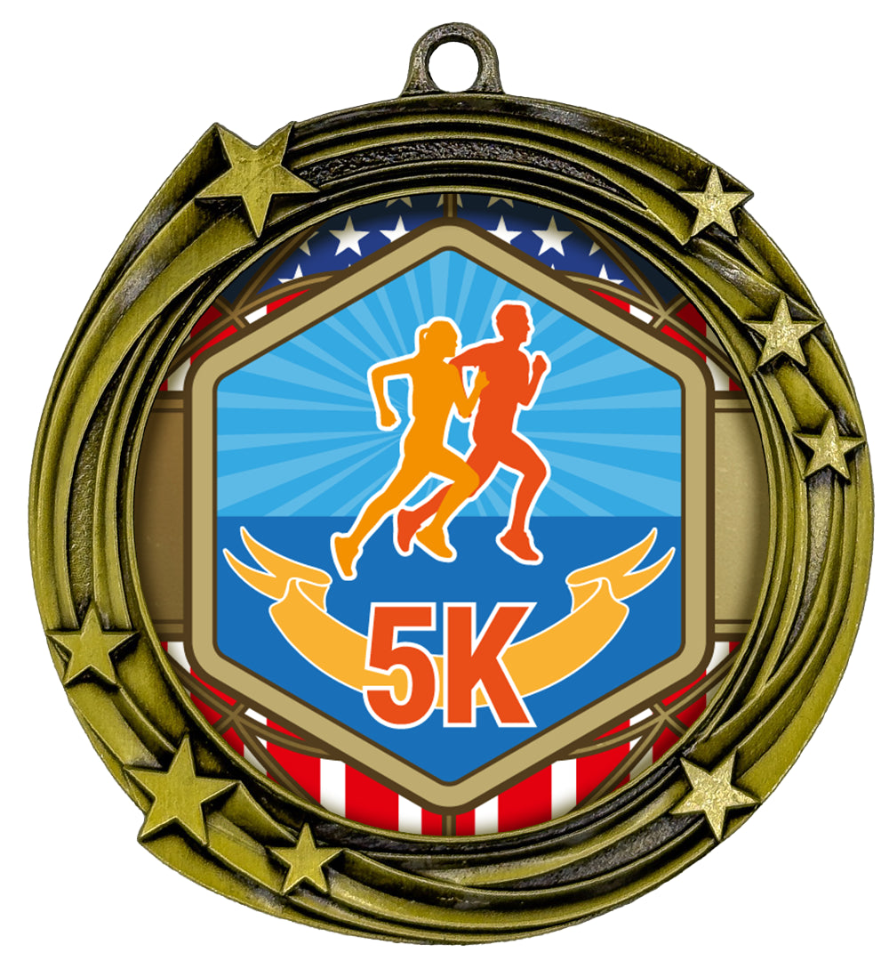 All Quality Stars Design 5k Medal | Competition | High Quality Metal Medal - 1st, 2nd, 3rd Place