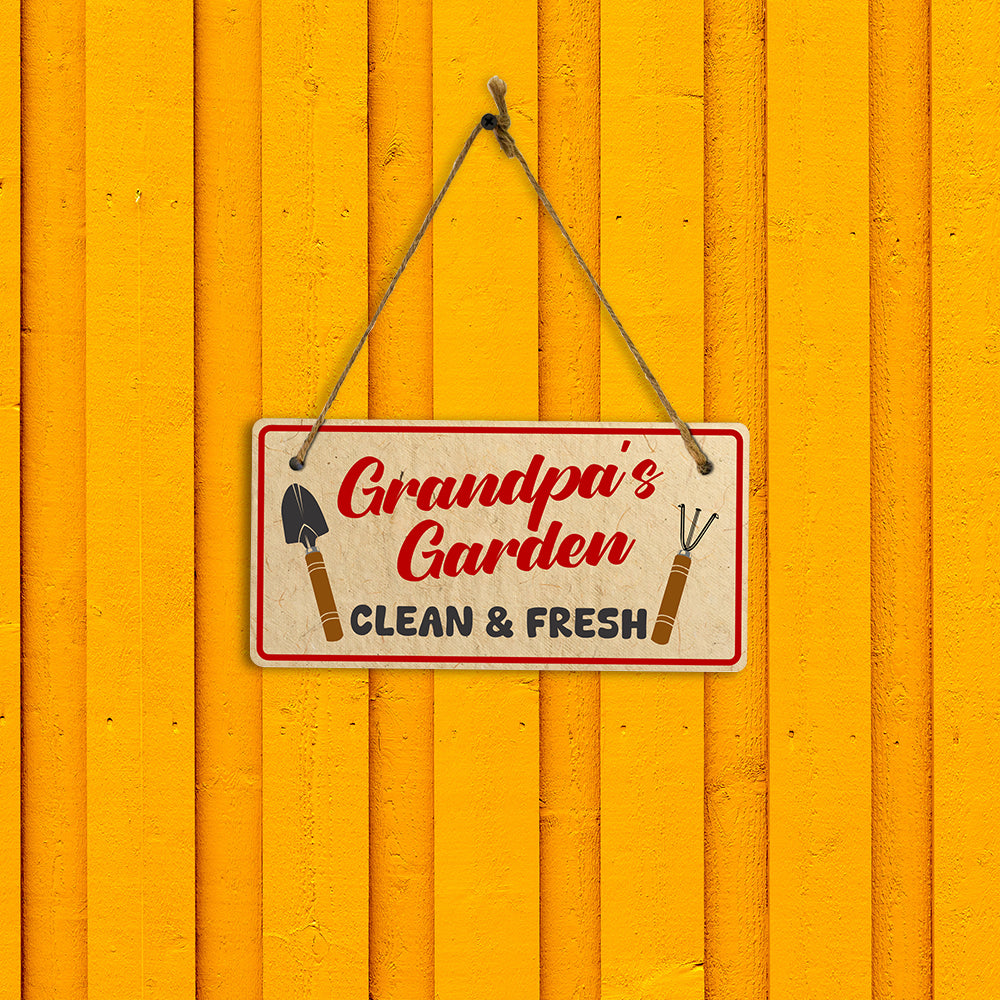 Grandpa's Garden Clean & Fresh 5x10 Hanging Plus Wall or Door Sign | Home Decor