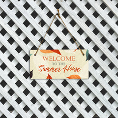 Welcome To The Summer House 5x10 Hanging Plus Wall or Door Sign| Family and Friends Boho Chic Summer Decor