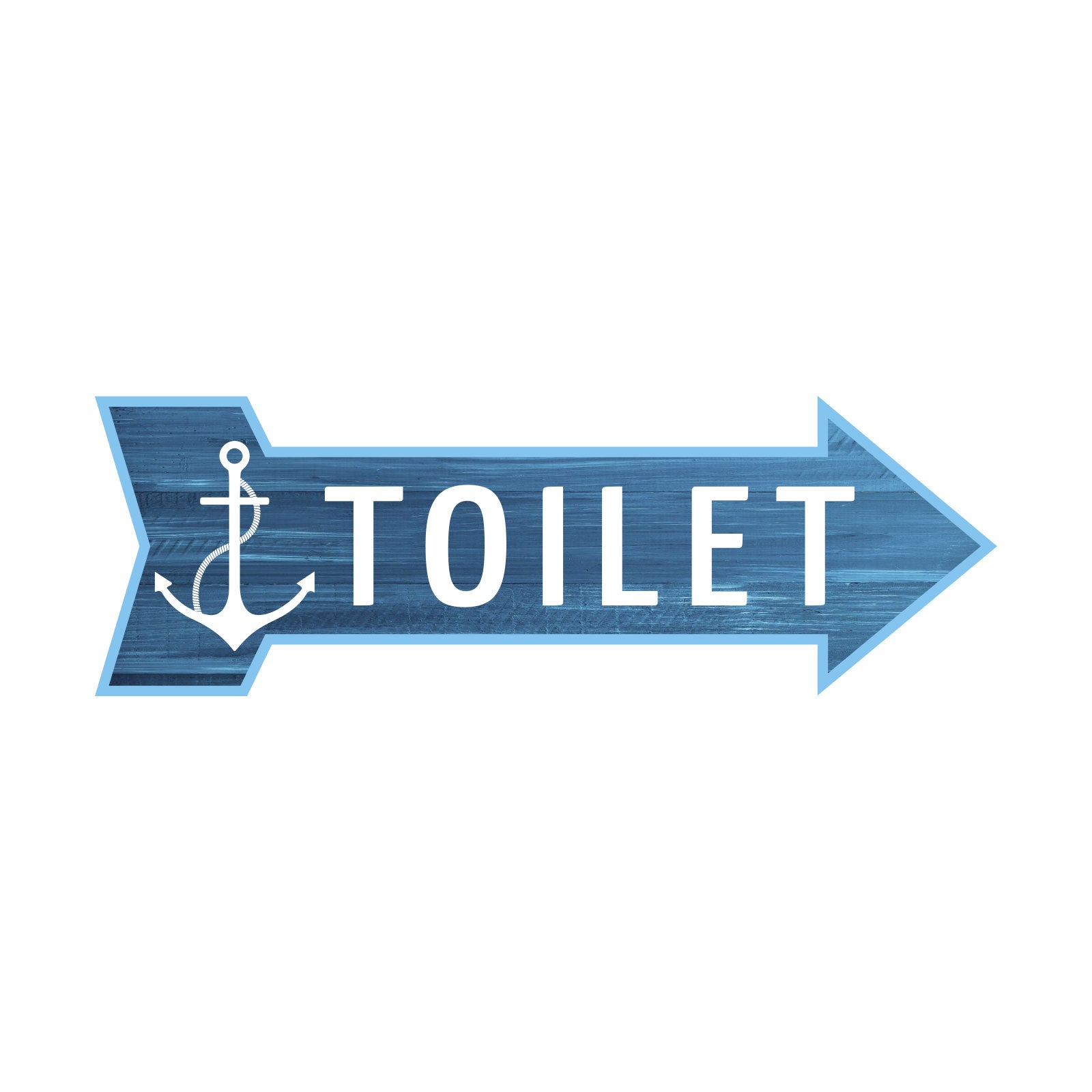 Arrow Shape Toilet 12x4" Wall or Door Sign | Bathroom & Restroom Signage