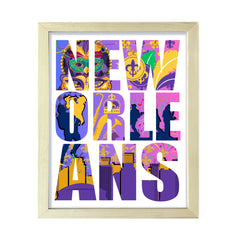 Designs ByLITA New Orleans, Louisiana Inspirational, Wall Print Art | American Cities Stylish Home Decoration (Unframed or Framed)