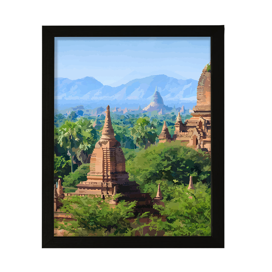 Designs ByLITA Exotic Wonder Temple Landscape, Wall Print Art | Old Masterpieces | Stylish Modern Decoration For The Home and Office