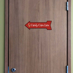 Arrow Shape Plus Candy Cane Lane 12x4" Wall or Door Sign | Christmas Holiday Decoration