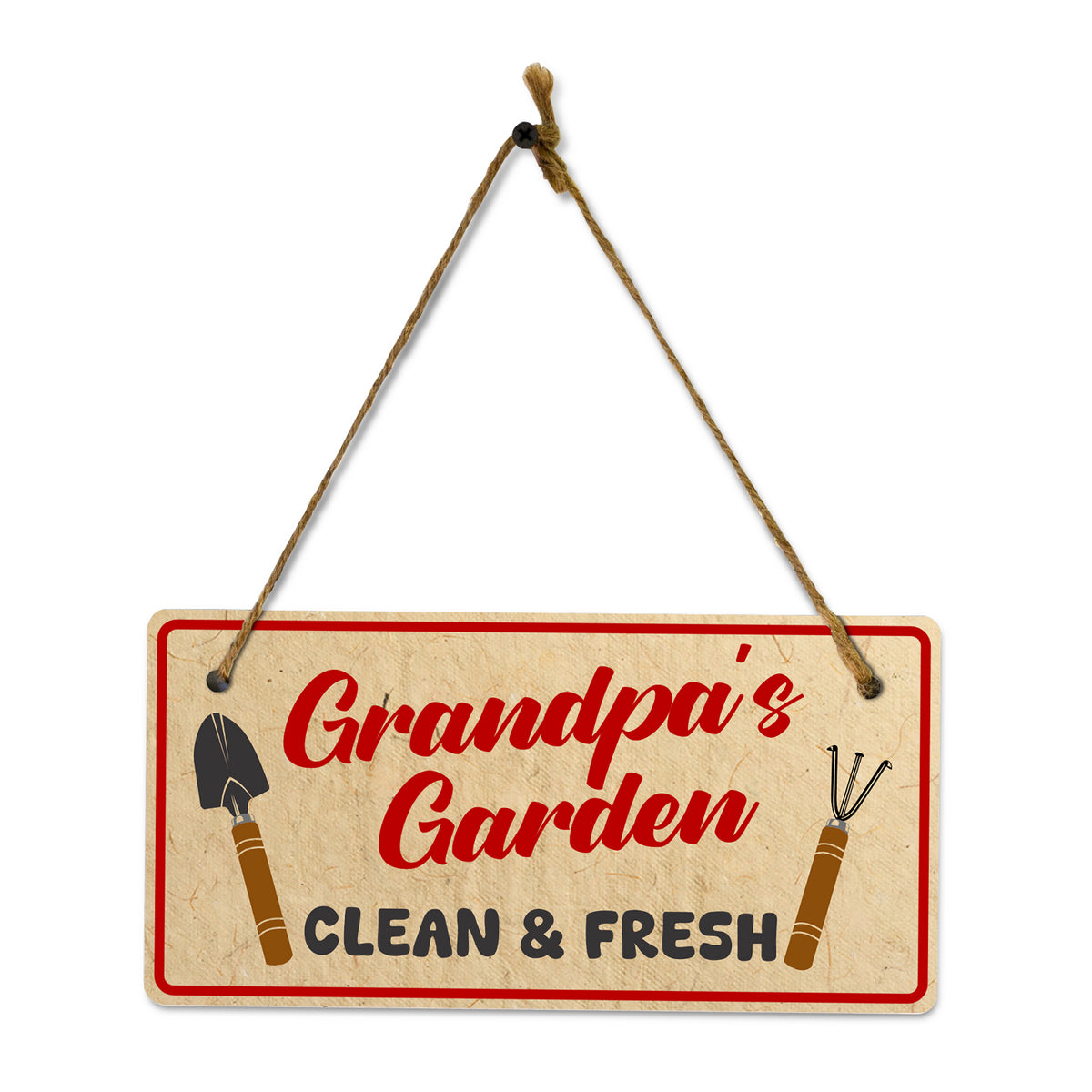 Grandpa's Garden Clean & Fresh 5x10 Hanging Plus Wall or Door Sign | Home Decor