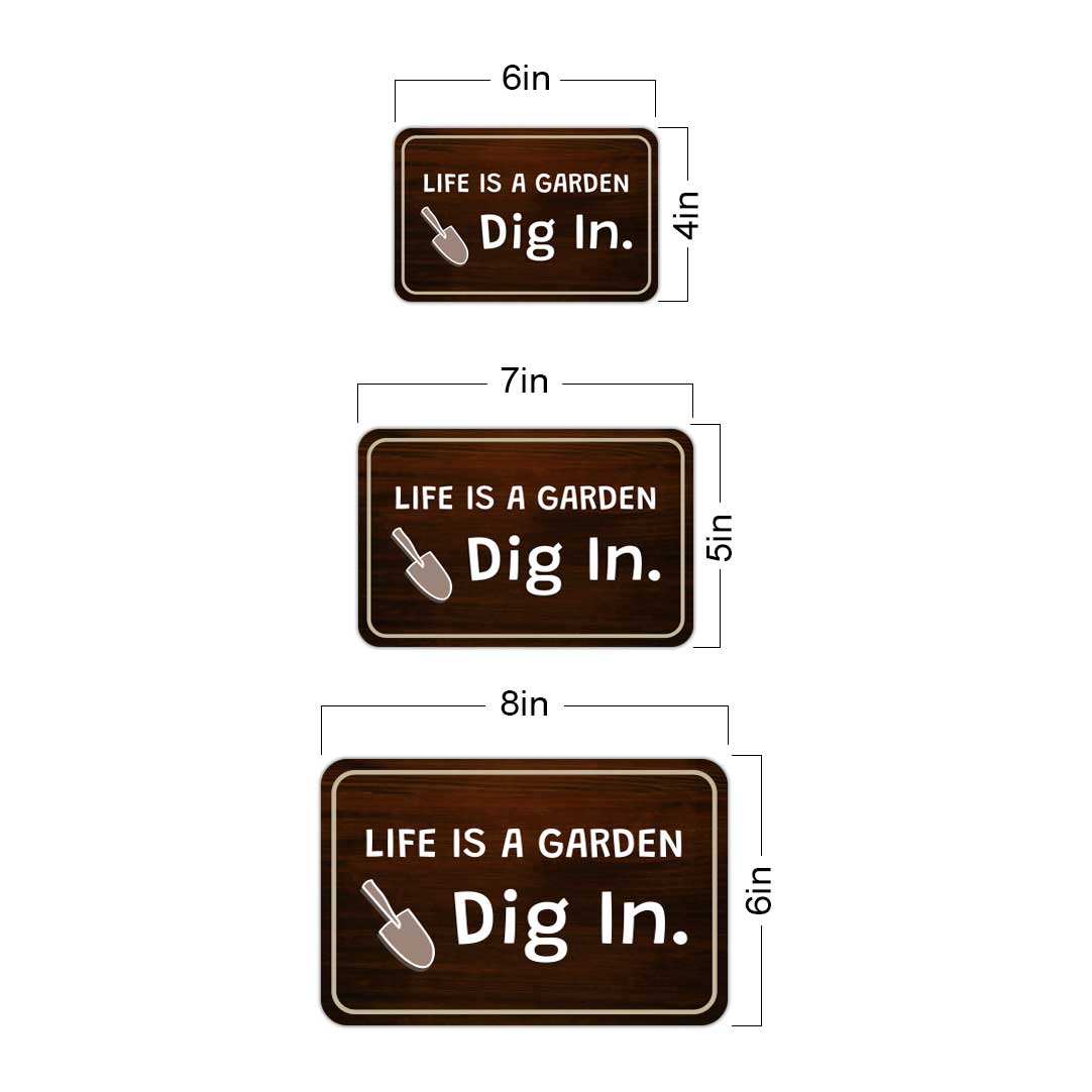 Classic Framed Plus Life Is A Garden Dig In. Door or Wall Sign | Home & Garden Decor