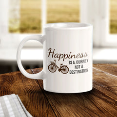 Happiness Is A Journey Not A Destination 11oz Plastic or Ceramic Coffee Mug | Funny Sporty Cup