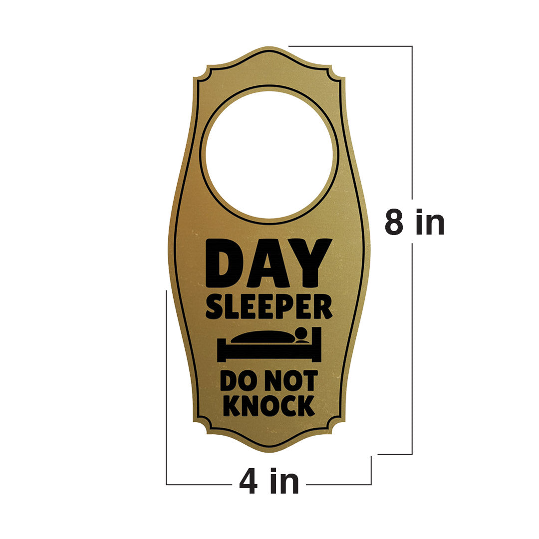 Day Sleeper Do Not Knock Door Hanger | House or Business Door Sign