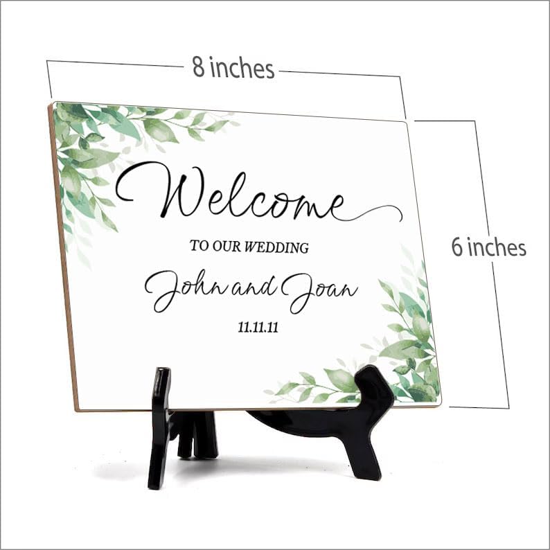 Signs ByLITA Custom Personalized Welcome Table Sign (8" x 6") Floral Background | Write Your Own Message | Design Your Sign…