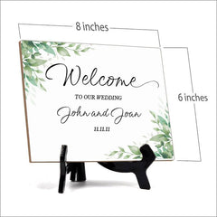 Signs ByLITA Custom Personalized Welcome Table Sign (8" x 6") Floral Background | Write Your Own Message | Design Your Sign…