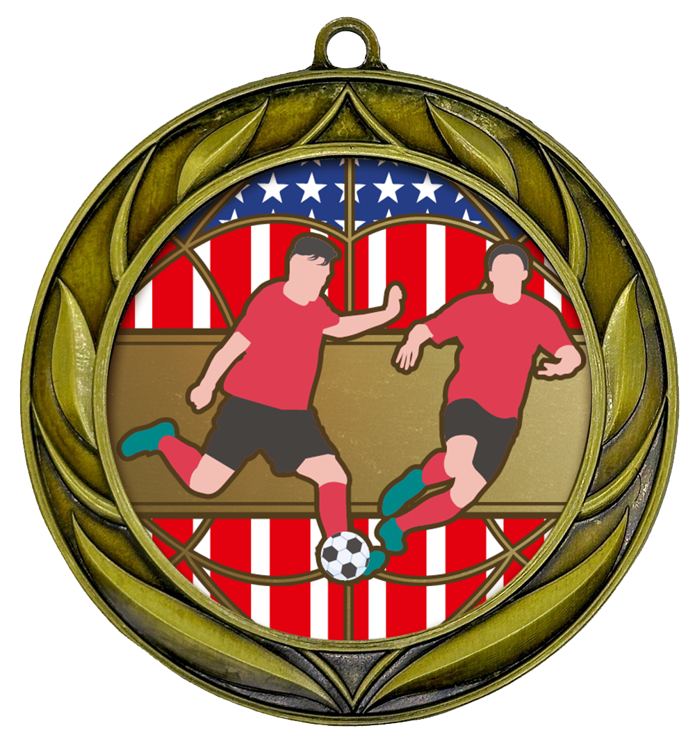 All Quality Soccer Wreath Design Medal - 1st, 2nd, 3rd Place