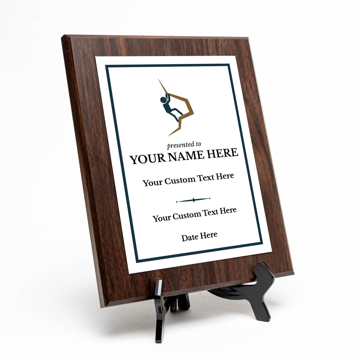 Bouldering & Rock Climbing Customizable Wooden Award Plaque | Easel Mount Option | Achievement and Recognition Personalizable Plaques