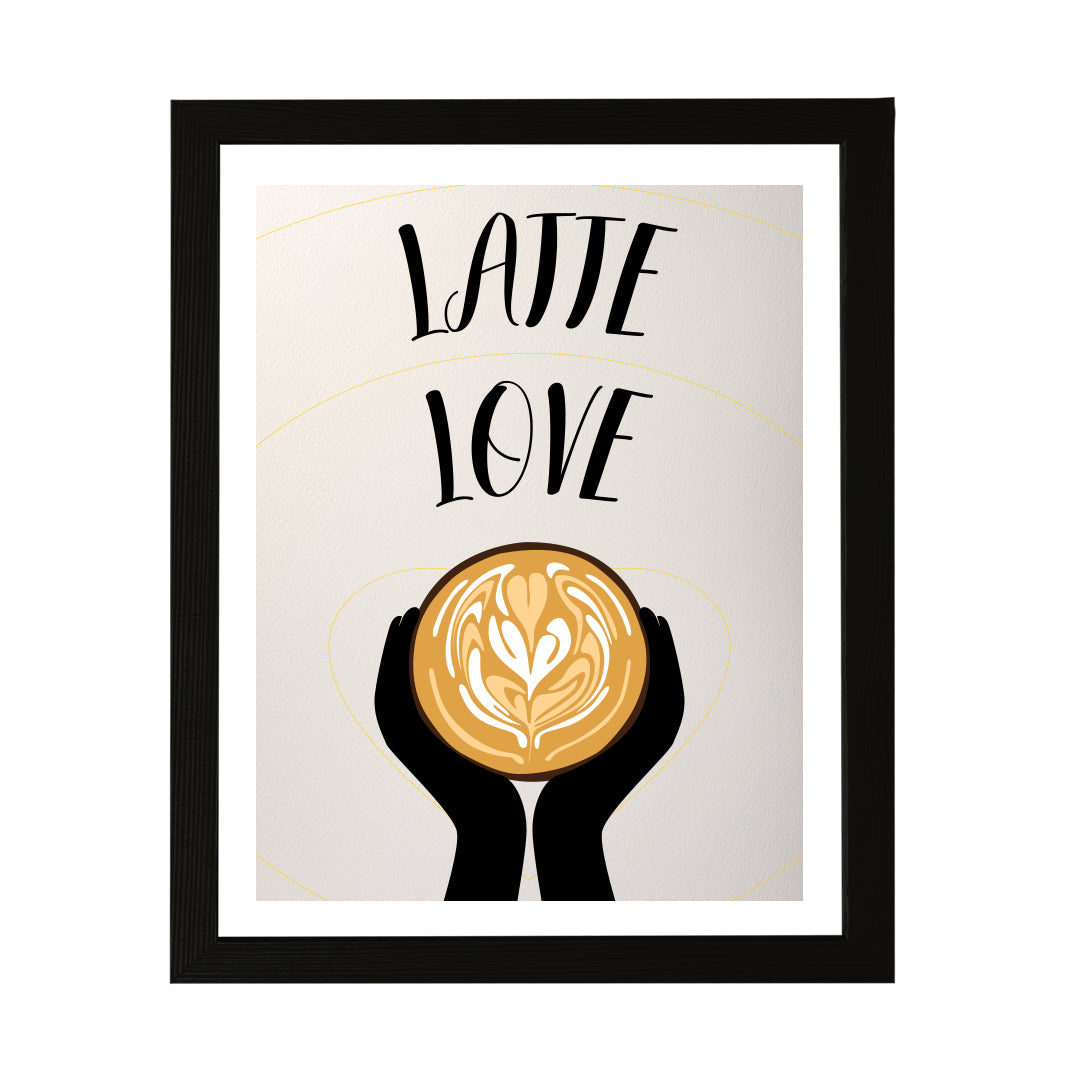 Designs ByLITA Latte Love, Wall Print Art | Retro Coffee Bar Decoration