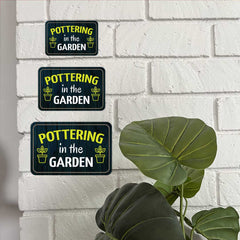 Classic Framed Plus Pottering In The Garden Door or Wall Sign | Home & Garden Decor