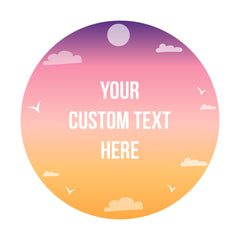 Customizable 8x8" Circle Mouse Pad – Sunset Color Background – Add Your Own Message or Text – Premium Non-Slip Surface, Perfect for Home, Office, or Gift Use