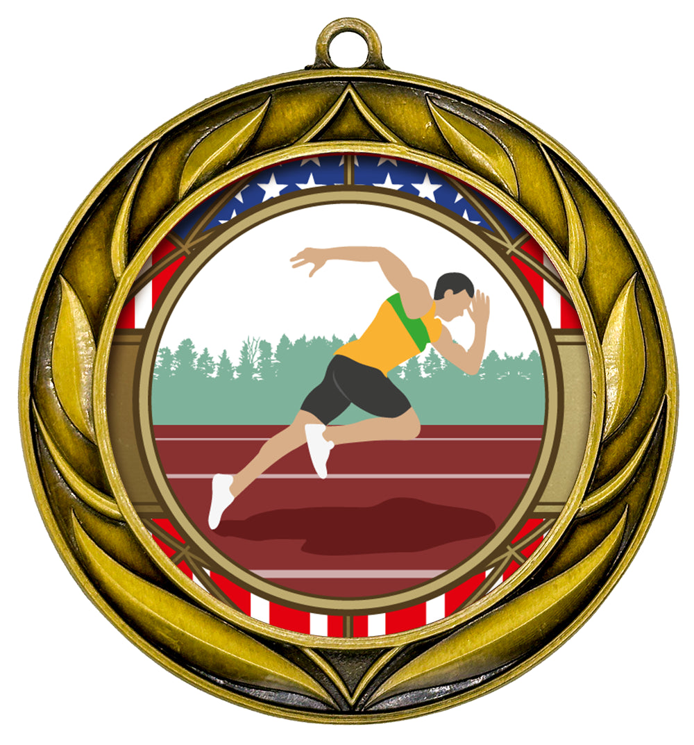 All Quality Wreath Design Track and Field Medal (Male) | Competition | High Quality Metal Medal - 1st, 2nd, 3rd Place