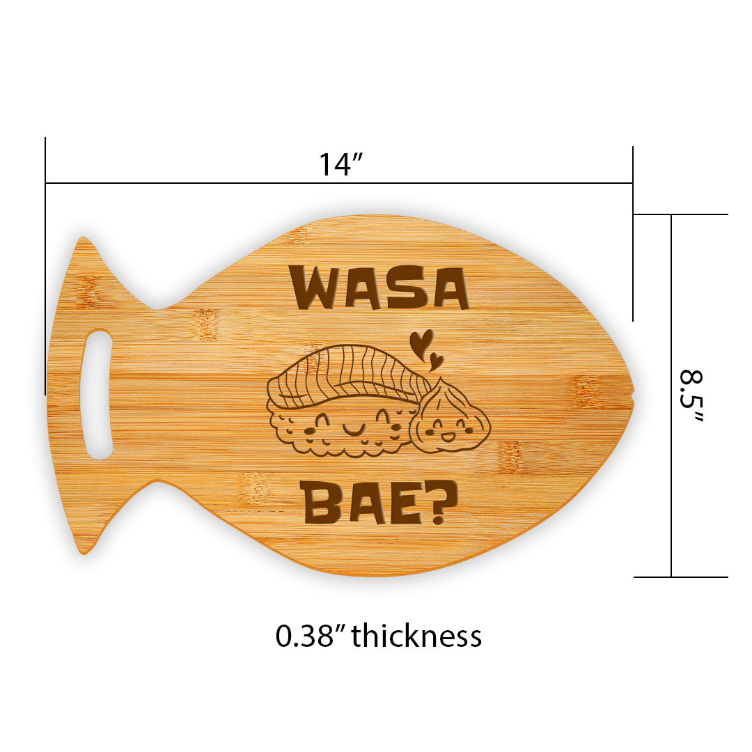 Wasa Bae 14 x 8.5" Fish Shape Cutting Board | Decorative Kitchen Accessory For Sushi Lovers