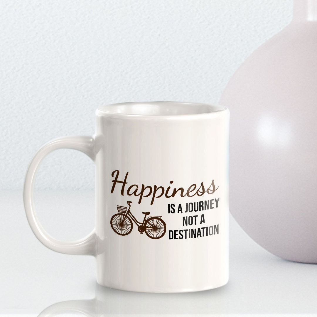 Happiness Is A Journey Not A Destination 11oz Plastic or Ceramic Coffee Mug | Funny Sporty Cup