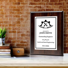 Engineering and Mechanics Theme Customizable Award Plaque |Easel Mount Option | Recognition of Achievement and Service Personalizable Plaques