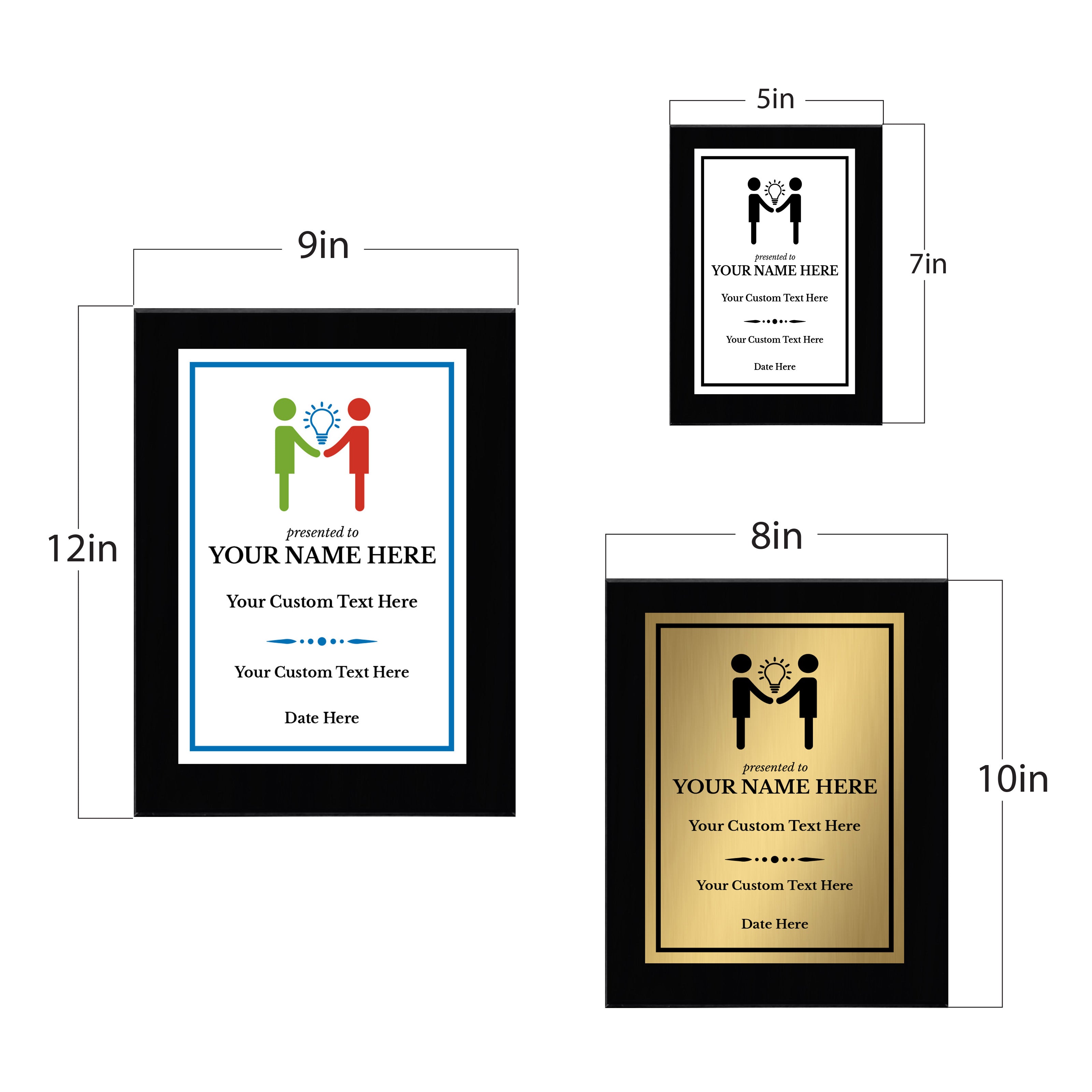 Instructor or Mentor Recognition Customizable Black Frame Award Plaque | Easel Mount Option | Achievement and Service Personalizable Plaques