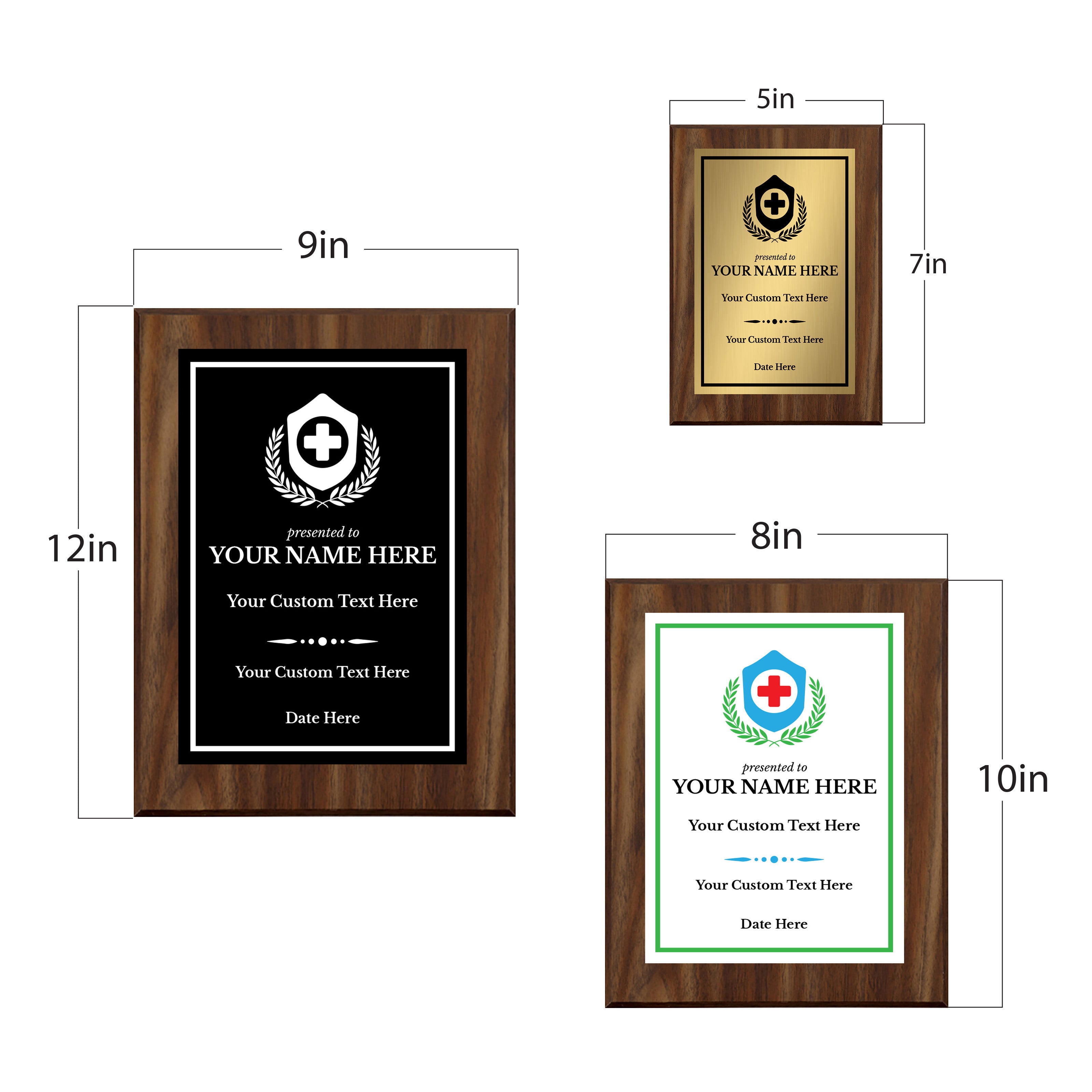 Health Professional Theme Custom Award Plaque |Easel Mount Option | Achievement and Service Personalizable Plaques