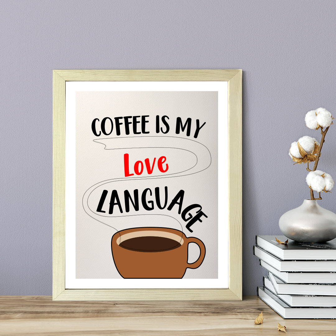 Designs ByLITA Coffee Is My Love Language, Wall Print Art | Retro Coffee Bar Decoration