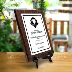 Performance and Recognition Customizable Award Plaque |Easel Mount Option | Achievement and Service Personalizable Prize Plaques