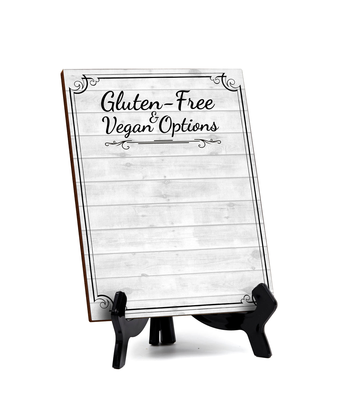 Gluten-Free & Vegan Options 6x8 Dry Wipe Table Sign Easy Installation | Restaurant & Bar | Perfect To Clearly Direct Customers & Advertise Specials | No Pen Included