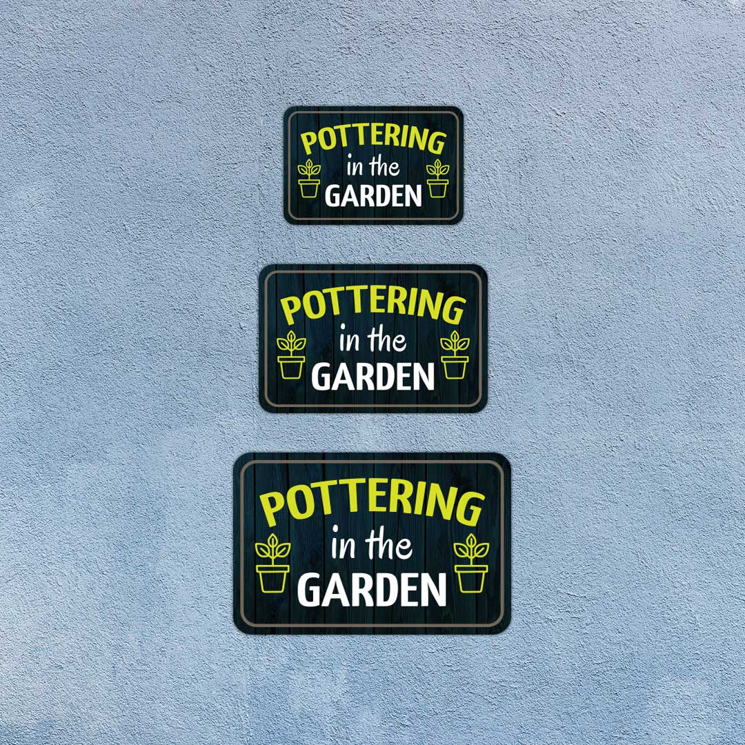 Classic Framed Plus Pottering In The Garden Door or Wall Sign | Home & Garden Decor