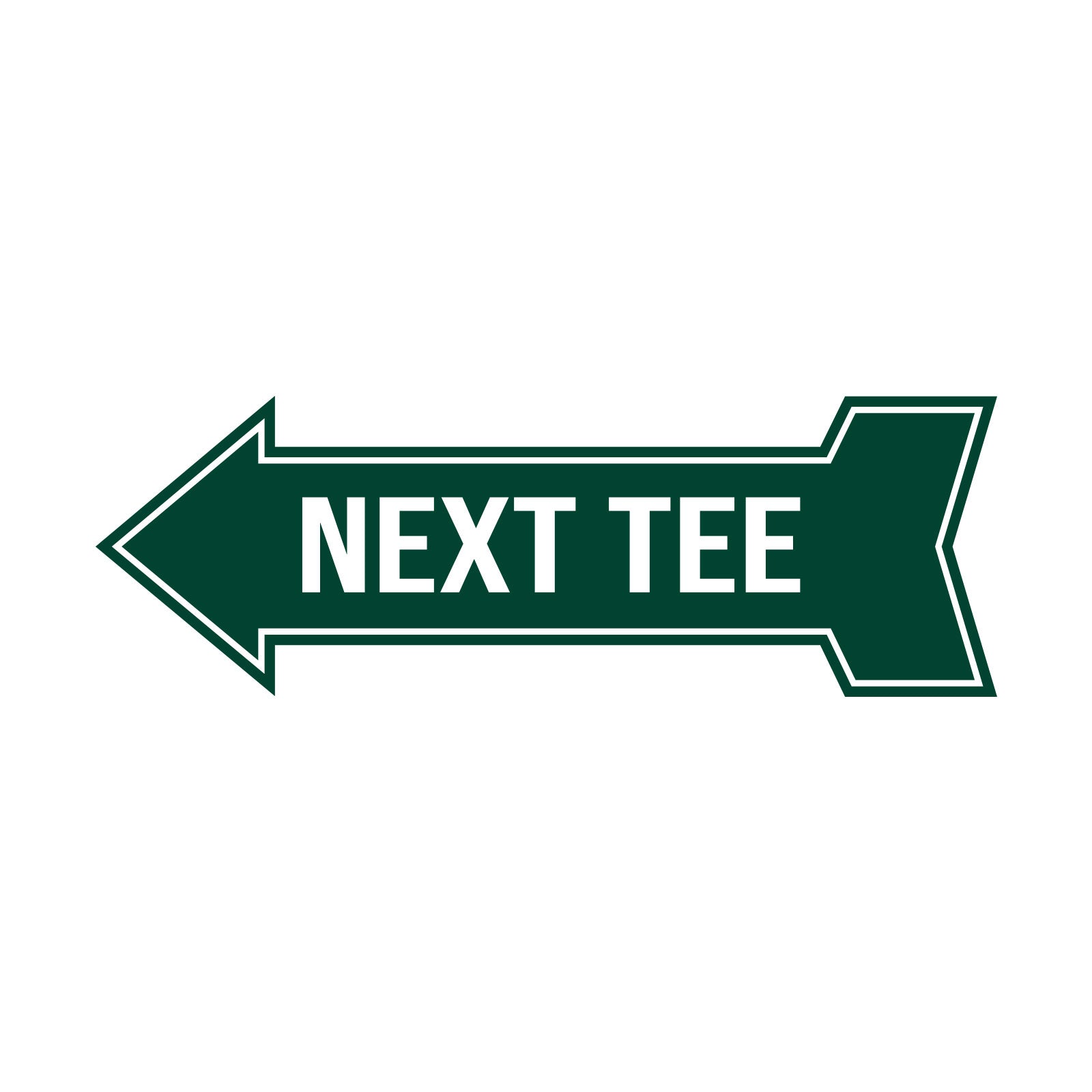 Arrow Shape Next Tee 12x4" Wall or Door Sign | Golf Signage