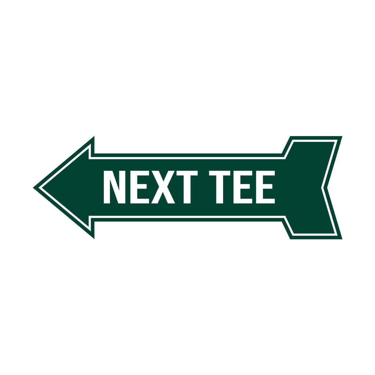 Arrow Shape Next Tee 12x4" Wall or Door Sign | Golf Signage