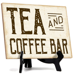 Signs ByLITA Tea and Coffee Bar Wedding Decoration Table Sign with Acrylic Stand (6x8“)