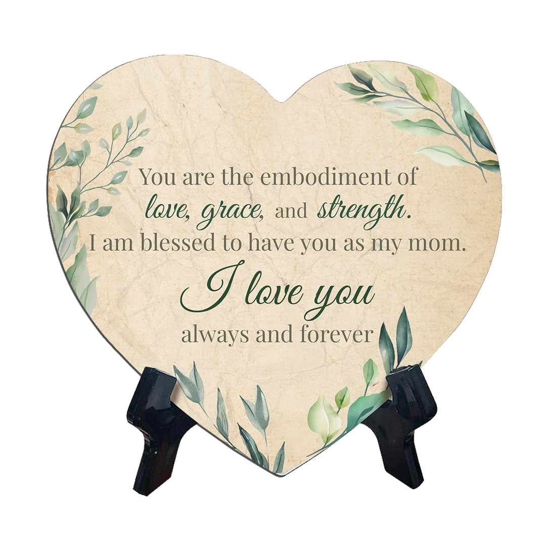 Mother Appreciation Home Decoration Heart Table Sign with Acrylic Stand (6" x 5")