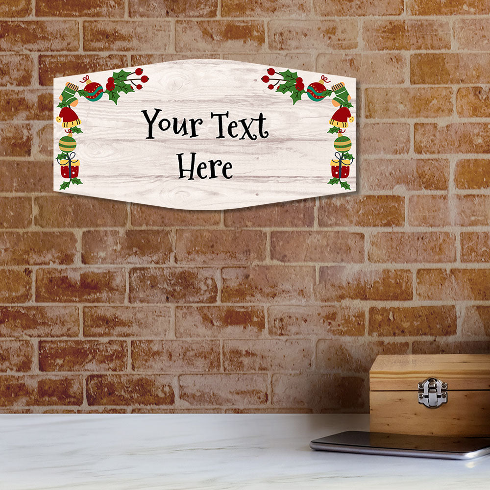 Fancy Customizable Christmas Door or Wall Sign | Holiday Indoor Decoration