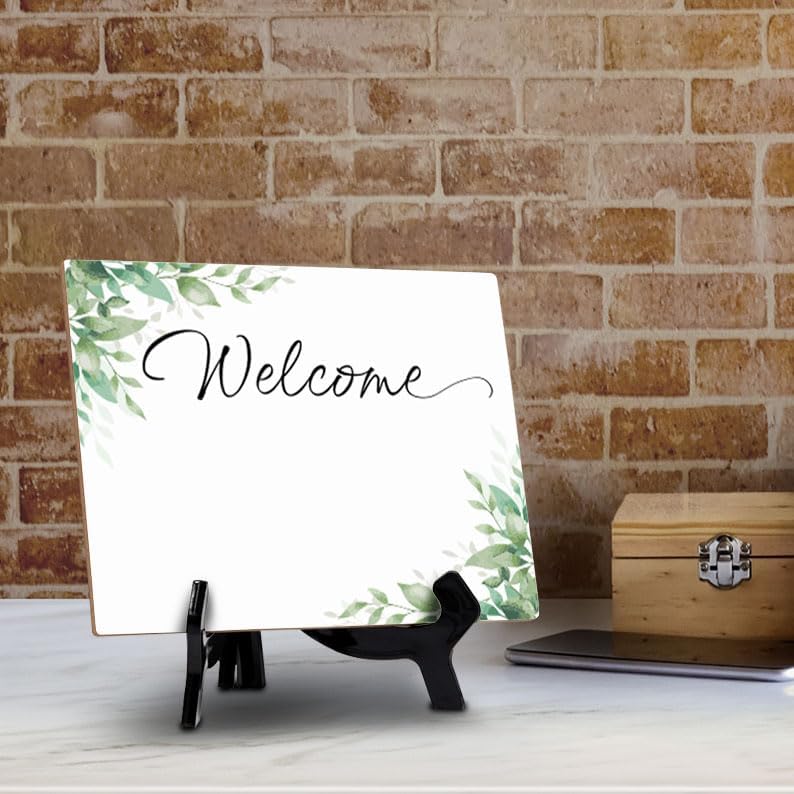 Signs ByLITA Custom Personalized Welcome Table Sign (8" x 6") Floral Background | Write Your Own Message | Design Your Sign…