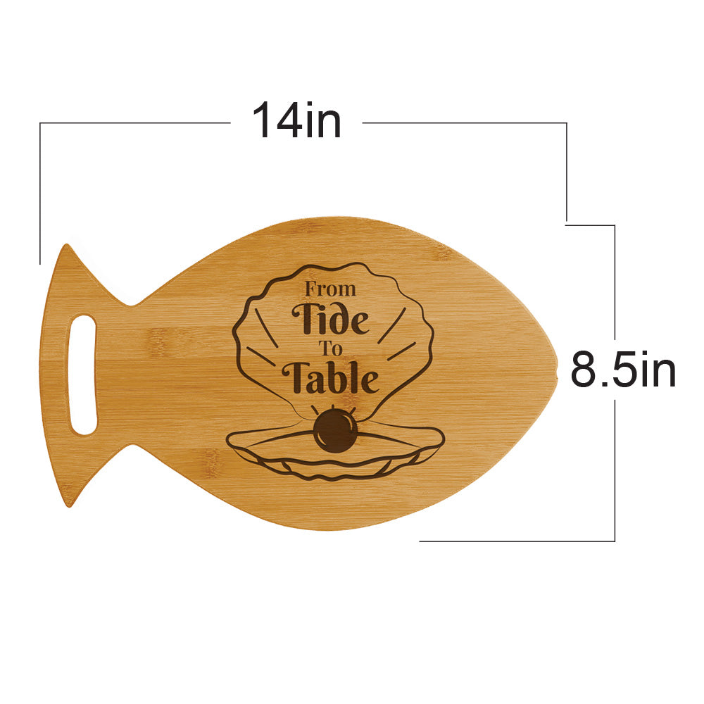 Designs ByLITA From Tide To Table 14 x 8.5" Fish Shape Cutting Board | Kitchen Chopping Board